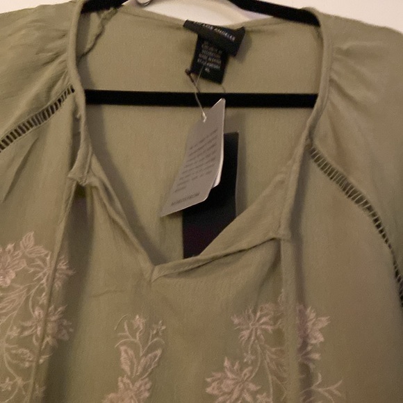 3 for $25 Gauzy Embroidered Front Peasant Top - Picture 2 of 8